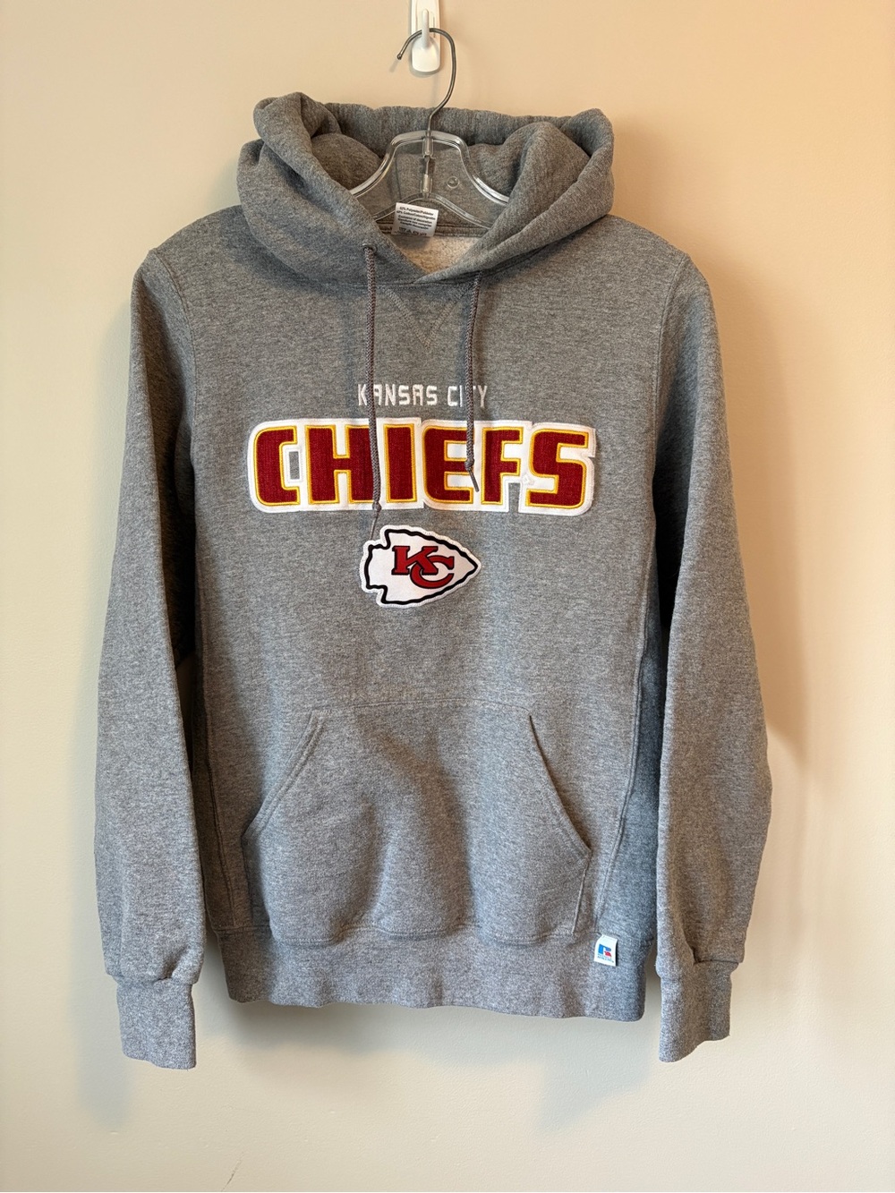 Russell Athletic Vintage Kansas City Chiefs Gray Hoodie Sweatshirt Small S